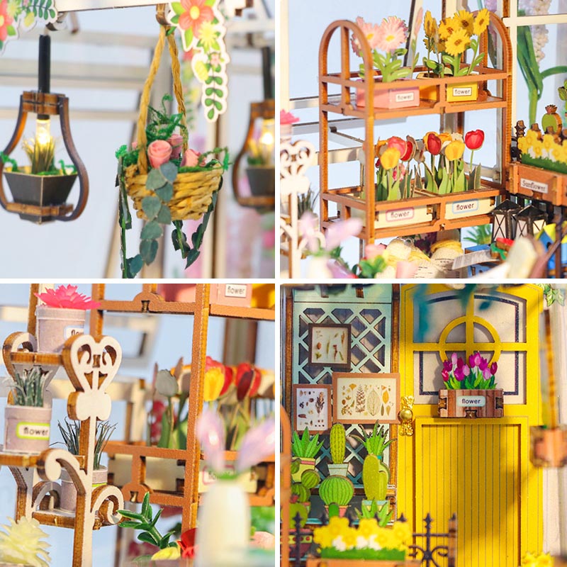 Flower Garden House | DIY Book Nook Miniature House Kit 3D Wooden Model DIY Gift Puzzle