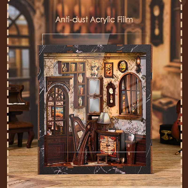 Four Sides European Melody Musical Instrument Box | DIY Book Nook Miniature House Kit 3D Wooden Model DIY Gift Puzzle