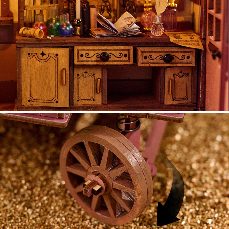 Merchant's Traveling Wagon | DIY Miniature House Kit 3D Wooden Model DIY Gift Puzzle