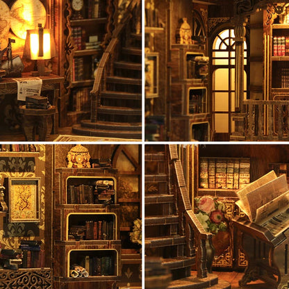 Ancient Book Collection Room | DIY Book Nook Miniature House Kit 3D Wooden Model DIY Gift Puzzle