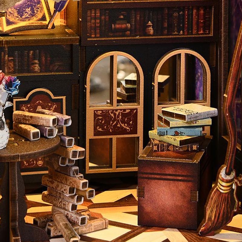 Realm of the Magic Book | DIY Book Nook Miniature House Kit 3D Wooden Model DIY Gift Puzzle