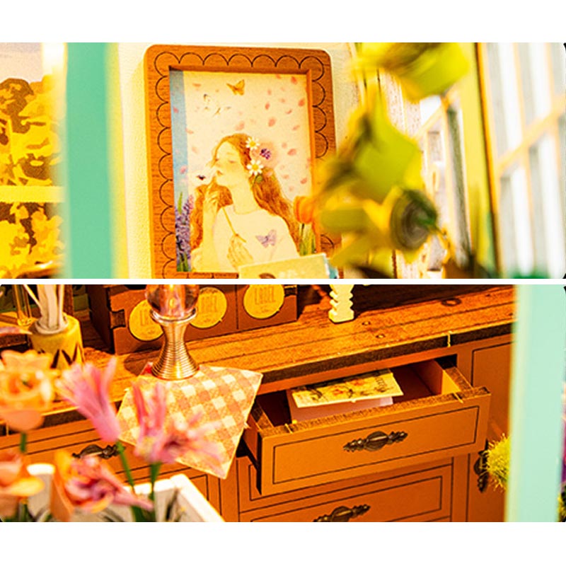 Alice Flower Garden | DIY Book Nook Miniature House Kit 3D Wooden Model DIY Gift Puzzle