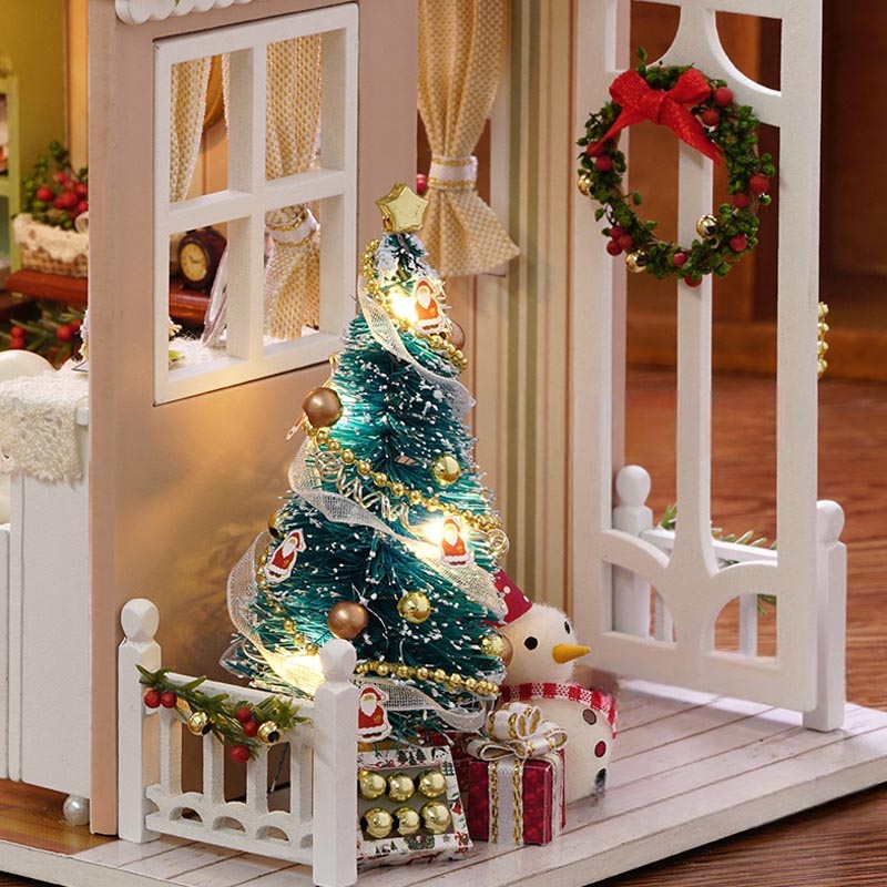 Cozy Sitting Room with Christmas Decorations | DIY Miniature House Kit 3D Wooden Model DIY Gift Puzzle