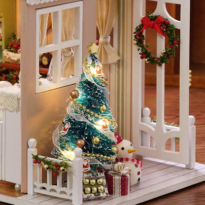 Cozy Sitting Room with Christmas Decorations | DIY Miniature House Kit 3D Wooden Model DIY Gift Puzzle