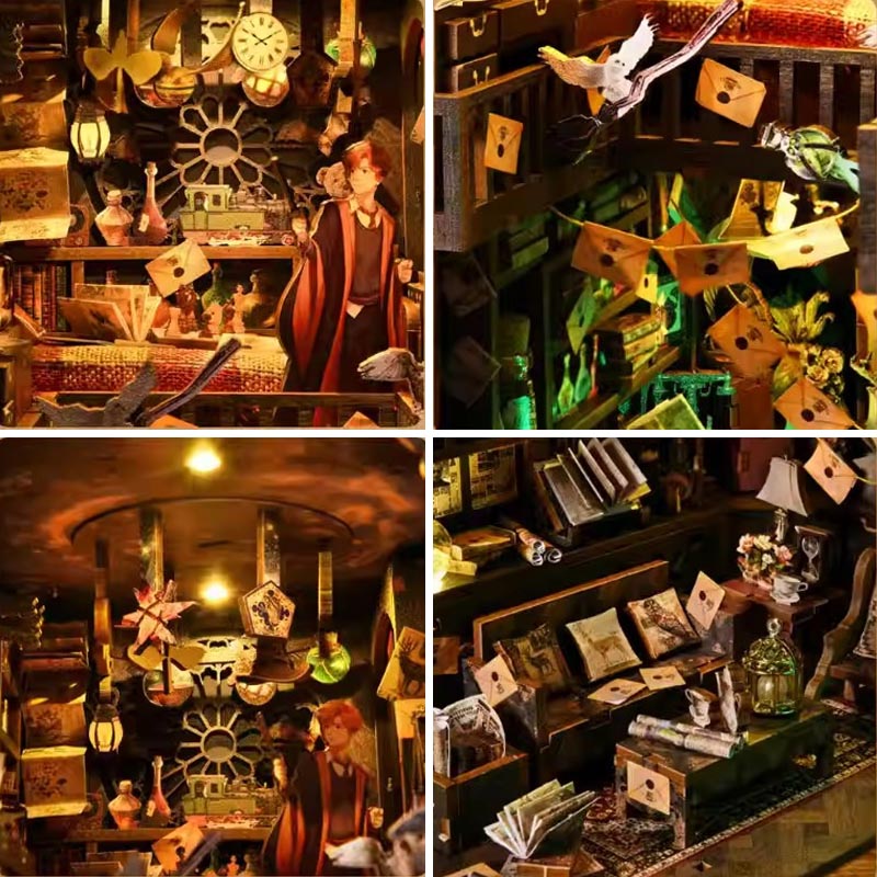 The House of Magic | DIY Book Nook Miniature House Kit 3D Wooden Model DIY Gift Puzzle