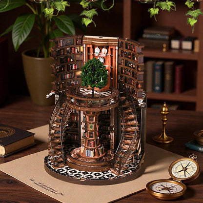 Wisdom Rings Bookstore | DIY Book Nook Miniature House Kit 3D Wooden Model DIY Gift Puzzle