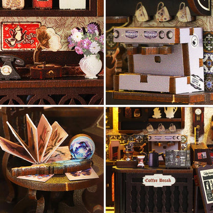 Magic Coffee Shop | DIY Book Nook Miniature House Kit 3D Wooden Model DIY Gift Puzzle