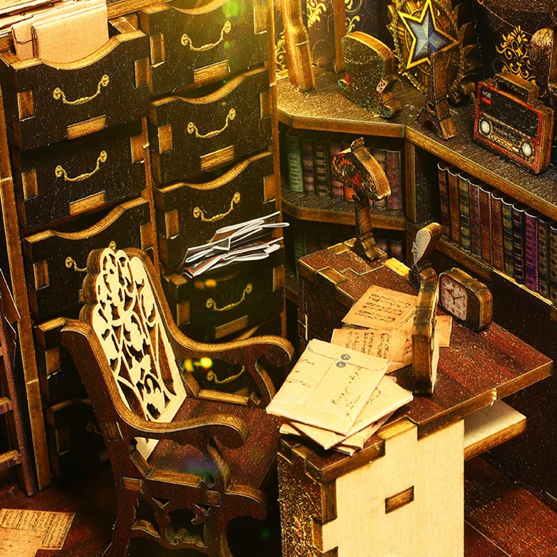 Detective Agency Office  | DIY Book Nook Miniature House Kit 3D Wooden Model DIY Gift Puzzle