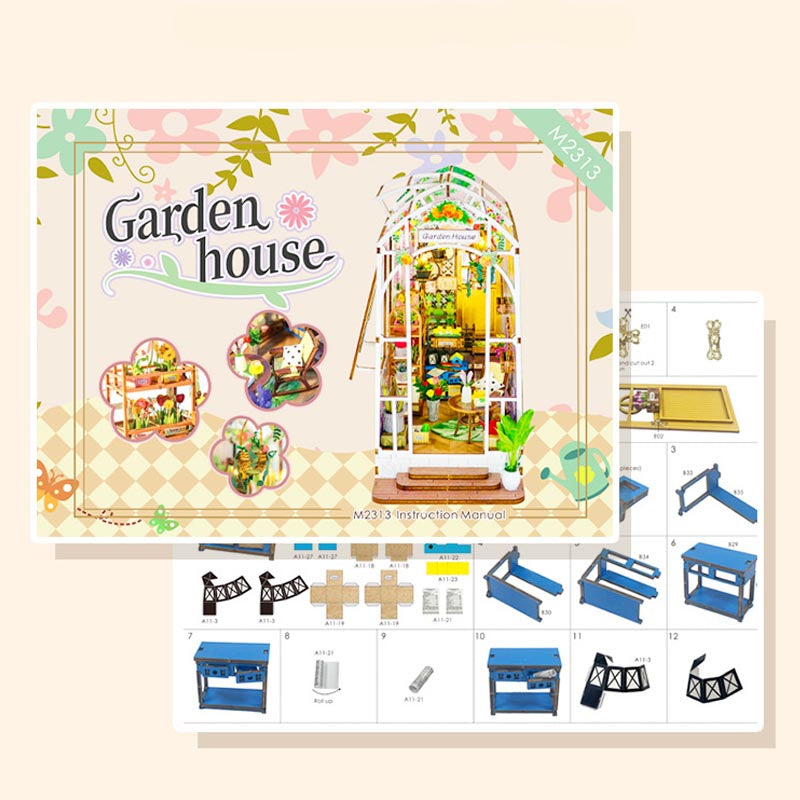 Flower Garden House | DIY Book Nook Miniature House Kit 3D Wooden Model DIY Gift Puzzle