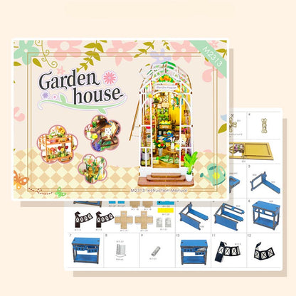 Flower Garden House | DIY Book Nook Miniature House Kit 3D Wooden Model DIY Gift Puzzle