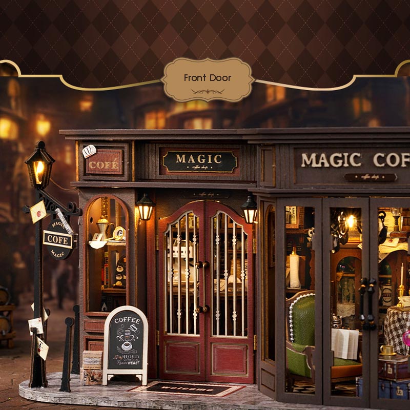 Classic Magic Coffee Shop | DIY Miniature House Kit 3D Wooden Model DIY Gift Puzzle