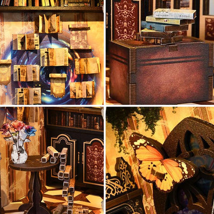 Realm of the Magic Book | DIY Book Nook Miniature House Kit 3D Wooden Model DIY Gift Puzzle