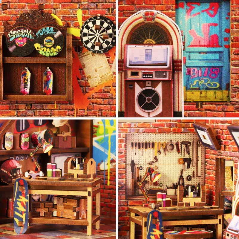Skate Competition Skate Zone | DIY Book Nook Miniature House Kit 3D Wooden Model DIY Gift Puzzle