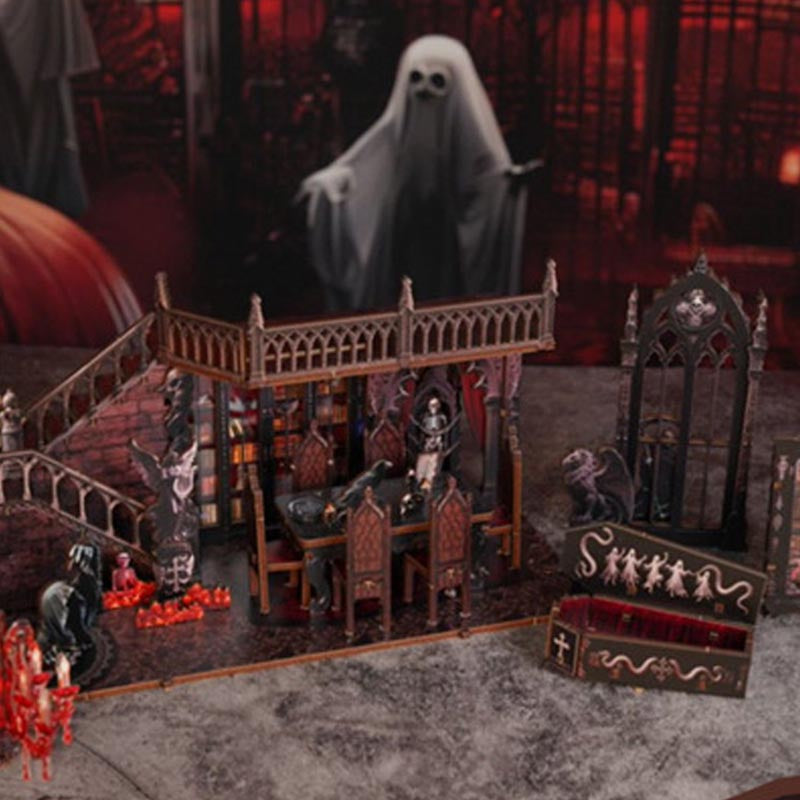 Dark Room Halloween | DIY Book Nook Miniature House Kit 3D Wooden Model DIY Gift Puzzle
