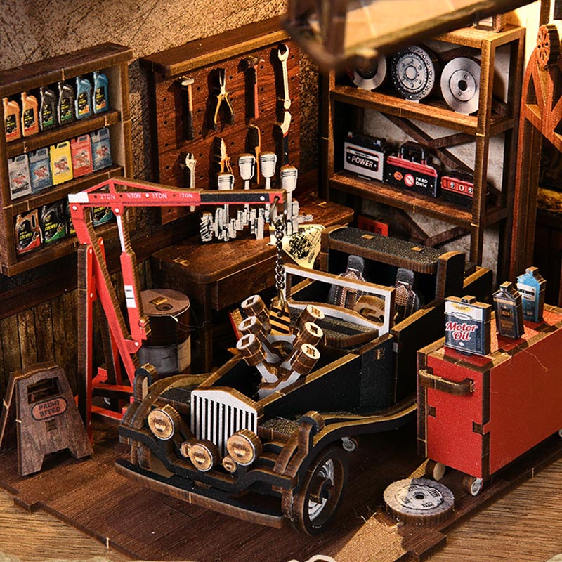 Craftsmanship Repair Shop Vehicle Repair | DIY Book Nook Miniature House Kit 3D Wooden Model DIY Gift Puzzle