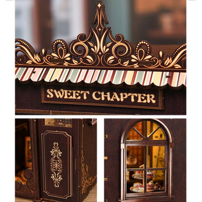Sweet Chapter Dessert Shop | DIY Book Nook Miniature House Kit 3D Wooden Model DIY Gift Puzzle