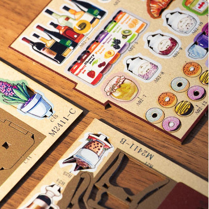 Coffee Café Cat Café | DIY Book Nook Miniature House Kit 3D Wooden Model DIY Gift Puzzle