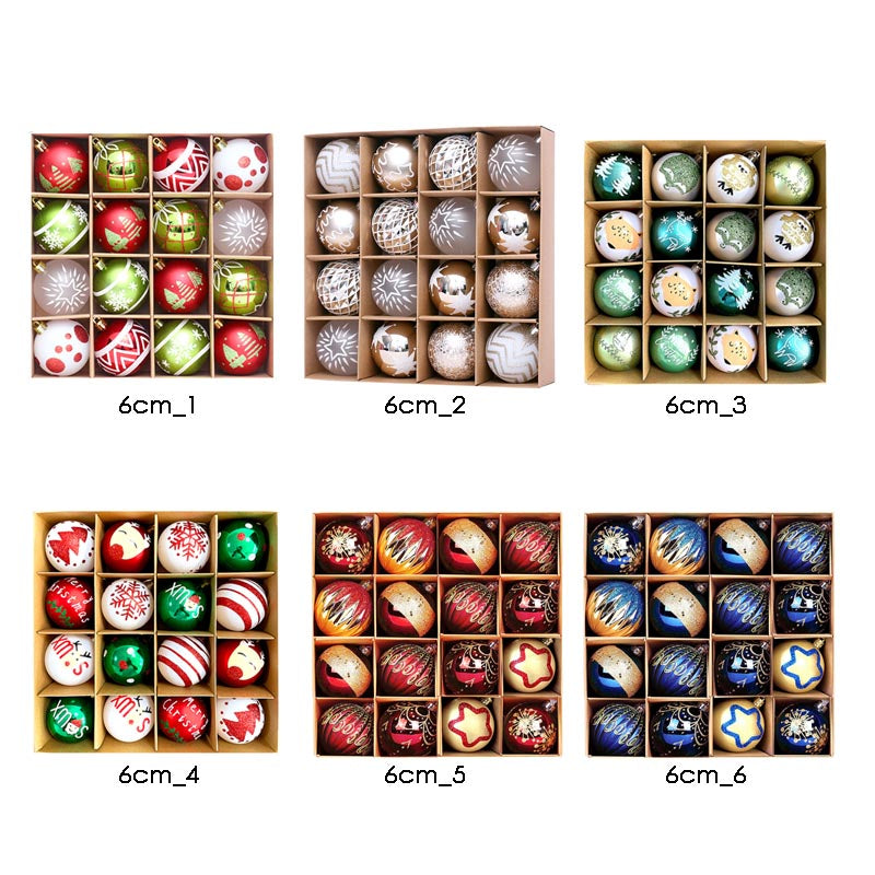 6cm Christmas Balls Ornament 16 Pcs