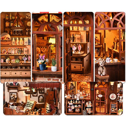 Corner Dessert House | DIY Book Nook Miniature House Kit 3D Wooden Model DIY Gift Puzzle