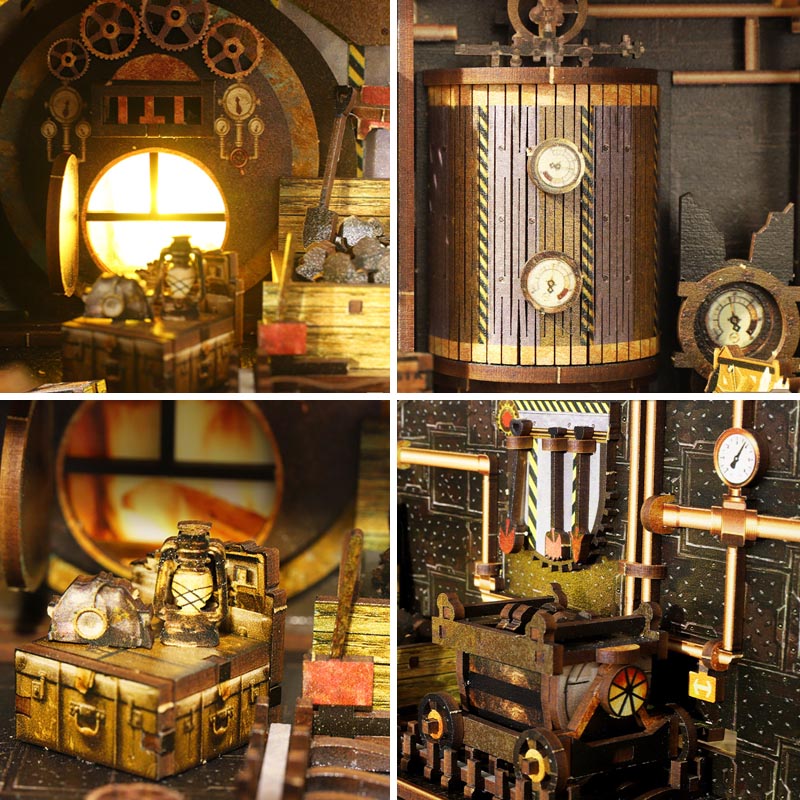 Mechanical Rhythm | DIY Book Nook Miniature House Kit 3D Wooden Model DIY Gift Puzzle