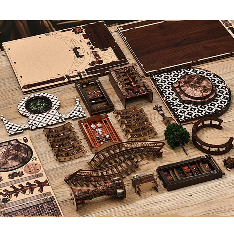Wisdom Rings Bookstore | DIY Book Nook Miniature House Kit 3D Wooden Model DIY Gift Puzzle