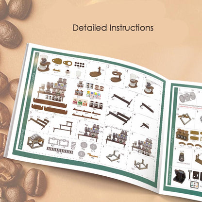 Coffee Rure | DIY Book Nook Miniature House Kit 3D Wooden Model DIY Gift Puzzle