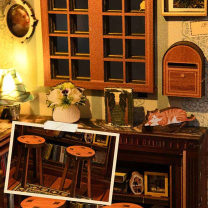 Pergola Book Store Reading Room | DIY Book Nook Miniature House Kit 3D Wooden Model DIY Gift Puzzle