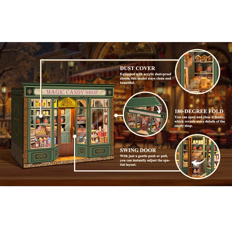 Magic Candy Shop | DIY Book Nook Miniature House Kit 3D Wooden Model DIY Gift Puzzle