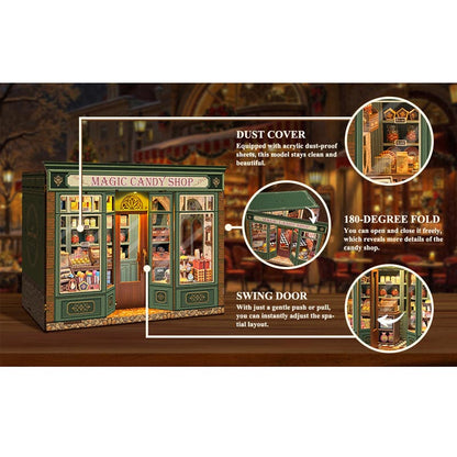 Magic Candy Shop | DIY Book Nook Miniature House Kit 3D Wooden Model DIY Gift Puzzle