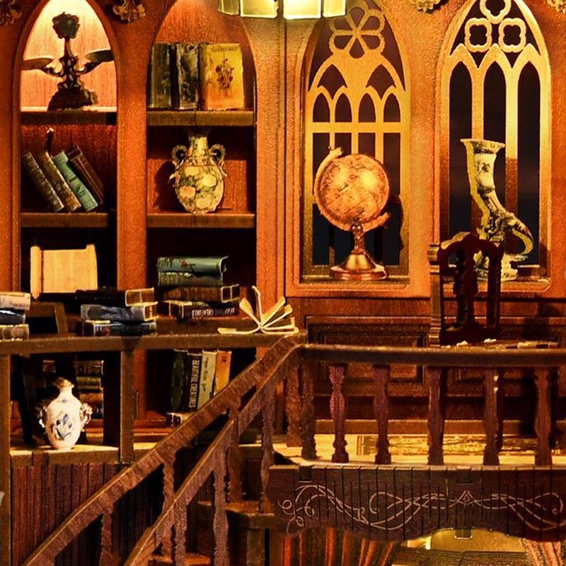 Ancient Rhyme Library | DIY Book Nook Miniature House Kit 3D Wooden Model DIY Gift Puzzle