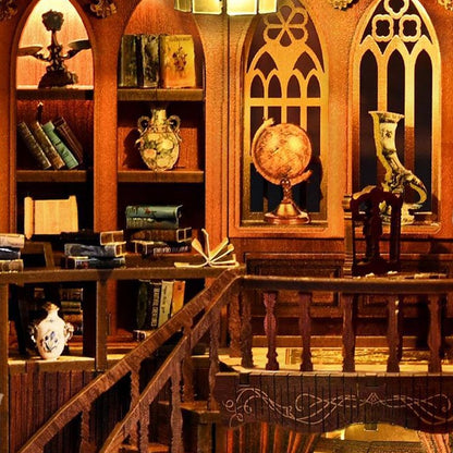 Ancient Rhyme Library | DIY Book Nook Miniature House Kit 3D Wooden Model DIY Gift Puzzle