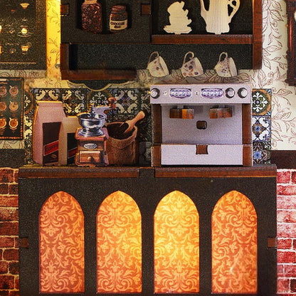 Magic Coffee Shop | DIY Book Nook Miniature House Kit 3D Wooden Model DIY Gift Puzzle