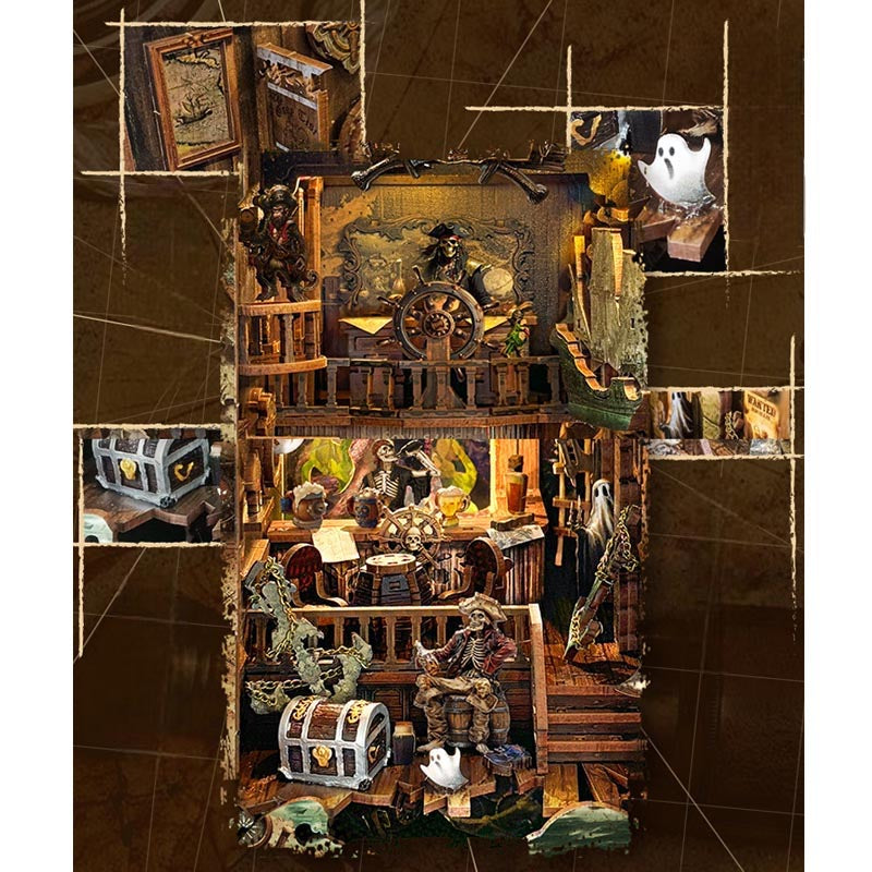 Ocean Rogue Pirate | DIY Book Nook Miniature House Kit 3D Wooden Model DIY Gift Puzzle