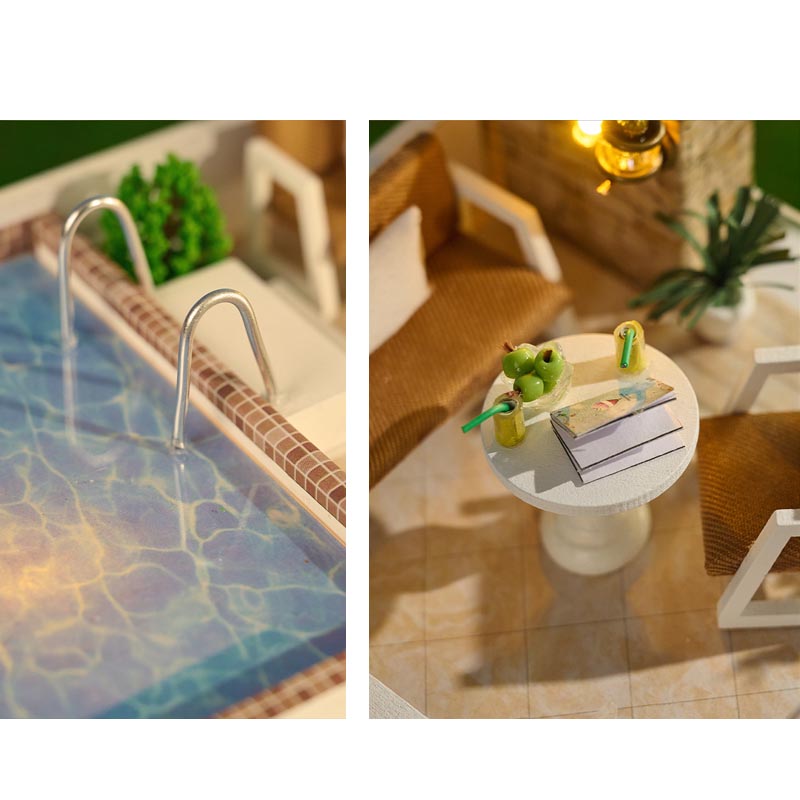 Two-story Vacation Villa | DIY Miniature House Kit 3D Wooden Model DIY Gift Puzzle