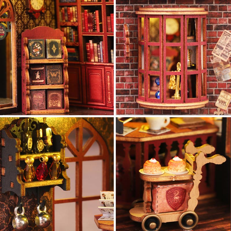 Coffee Bookstore | DIY  Miniature House Kit 3D Wooden Model DIY Gift Puzzle