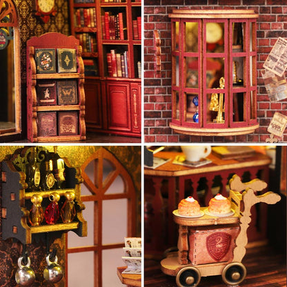 Coffee Bookstore | DIY  Miniature House Kit 3D Wooden Model DIY Gift Puzzle