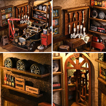 Craftsmanship Repair Shop Vehicle Repair | DIY Book Nook Miniature House Kit 3D Wooden Model DIY Gift Puzzle