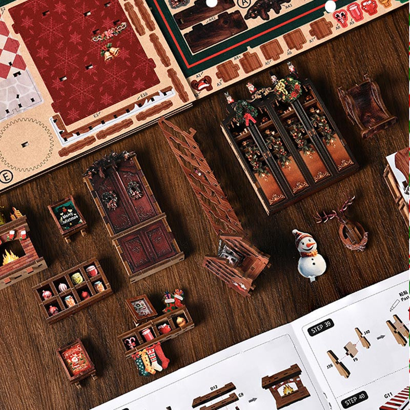 Christmas Musical Shop | DIY Book Nook Miniature House Kit 3D Wooden Model DIY Gift Puzzle