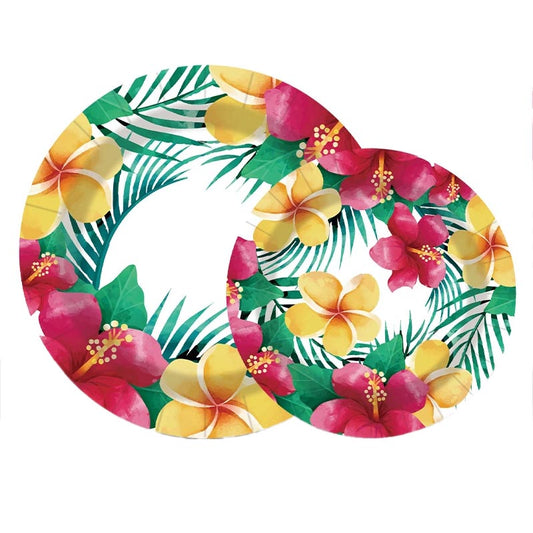 7 inch and 9 inch colorful flowers party disposable paper plate and dessert plate for birthday party or any other parties