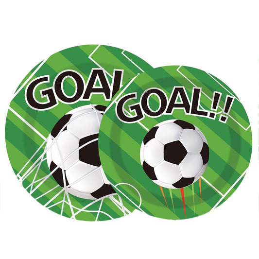 7 inch and 9 inch goal football party disposable paper plate and dessert plate 