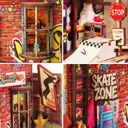 Skate Competition Skate Zone | DIY Book Nook Miniature House Kit 3D Wooden Model DIY Gift Puzzle
