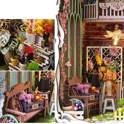 Flower House | DIY Book Nook Miniature House Kit 3D Wooden Model DIY Gift Puzzle