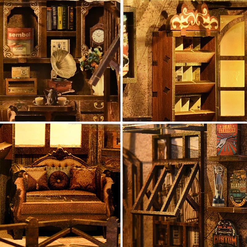Craftsmanship Repair Shop Vehicle Repair | DIY Book Nook Miniature House Kit 3D Wooden Model DIY Gift Puzzle