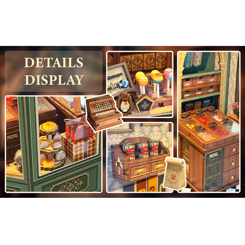 Magic Candy Shop | DIY Book Nook Miniature House Kit 3D Wooden Model DIY Gift Puzzle