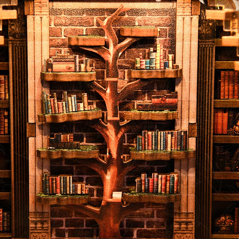 Wisdom Rings Bookstore | DIY Book Nook Miniature House Kit 3D Wooden Model DIY Gift Puzzle