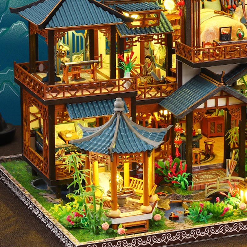 Chinese Ancient Villa | DIY Miniature House Kit 3D Wooden Model DIY Gift Puzzle
