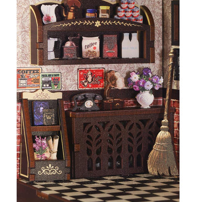 Magic Coffee Shop | DIY Book Nook Miniature House Kit 3D Wooden Model DIY Gift Puzzle