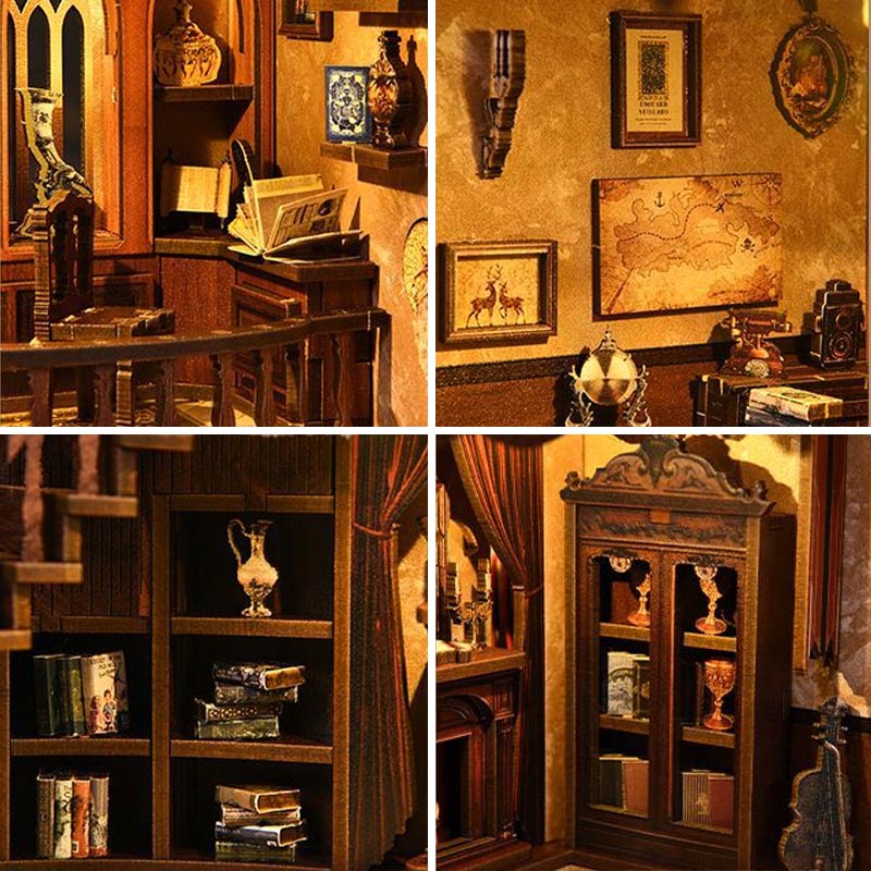 Ancient Rhyme Library | DIY Book Nook Miniature House Kit 3D Wooden Model DIY Gift Puzzle