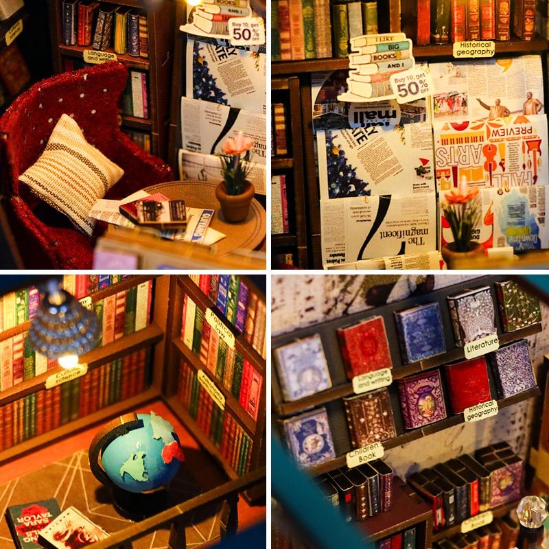 Soul Bookstore | DIY Book Nook Miniature House Kit 3D Wooden Model DIY Gift Puzzle