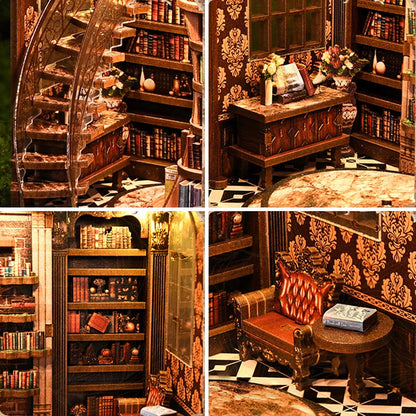 Wisdom Rings Bookstore | DIY Book Nook Miniature House Kit 3D Wooden Model DIY Gift Puzzle